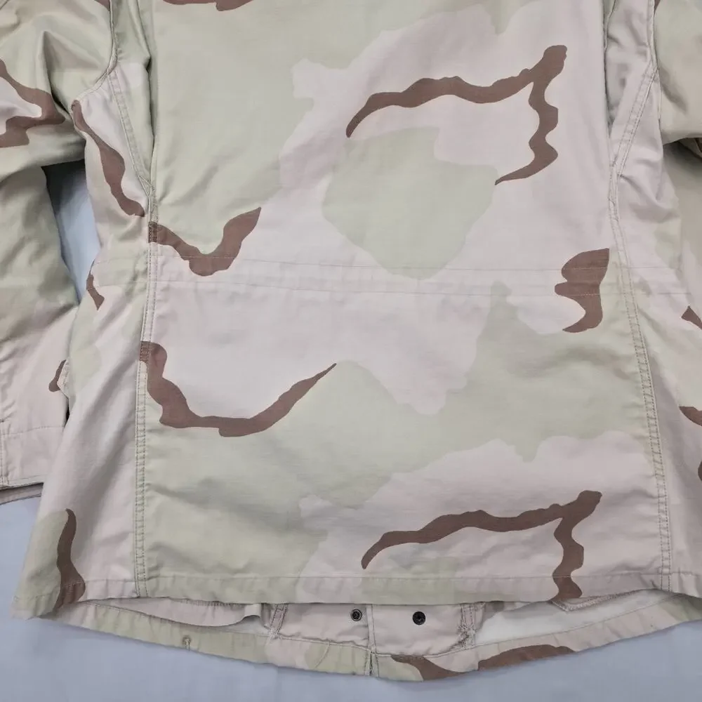 US Air Force DCU Desert Camo Field Jacket 1999 Large Long Patched USAF Vintage